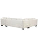 Contemporary U-shaped Sectional Sofa with Movable Storage Ottoman, White Chenille 111.8' Default -DTYStore