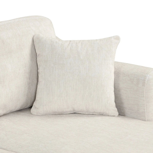 Contemporary U-shaped Sectional Sofa with Movable Storage Ottoman, White Chenille 111.8' Default -DTYStore