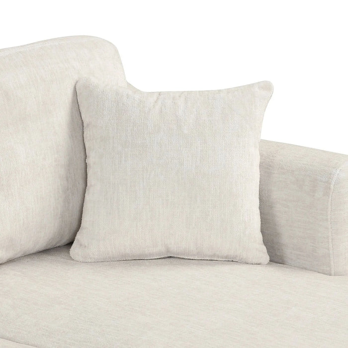 Contemporary U-shaped Sectional Sofa with Movable Storage Ottoman, White Chenille 111.8' Default -DTYStore