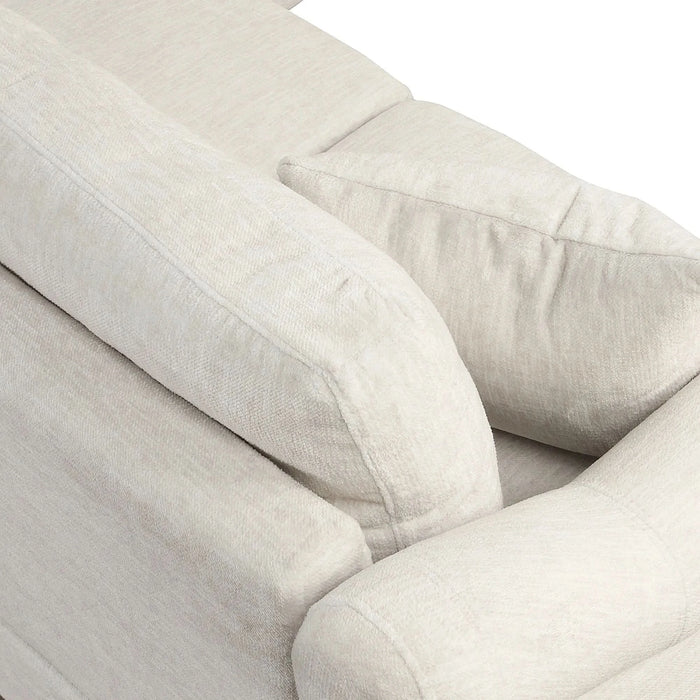 Contemporary U-shaped Sectional Sofa with Movable Storage Ottoman, White Chenille 111.8' Default -DTYStore