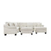 Contemporary U-shaped Sectional Sofa with Movable Storage Ottoman, White Chenille 111.8' Default -DTYStore