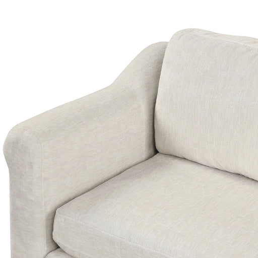 Contemporary U-shaped Sectional Sofa with Movable Storage Ottoman, White Chenille 111.8' Default -DTYStore