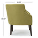 Contemporary Upholstered Club Chair with Button Tufting in Green Fabric and Birch Wood Legs Default -DTYStore