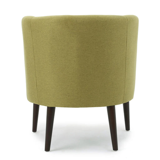 Contemporary Upholstered Club Chair with Button Tufting in Green Fabric and Birch Wood Legs Default -DTYStore