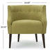 Contemporary Upholstered Club Chair with Button Tufting in Green Fabric and Birch Wood Legs Default -DTYStore