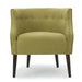 Contemporary Upholstered Club Chair with Button Tufting in Green Fabric and Birch Wood Legs Default -DTYStore