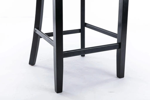 Contemporary Velvet Upholstered Barstools with Button Tufted Decoration and Wooden Legs, and Chrome Nailhead Trim, Leisure Style Bar Chairs,Bar stools, Set of 2 (Gray),SW1902GY Default -DTYStore