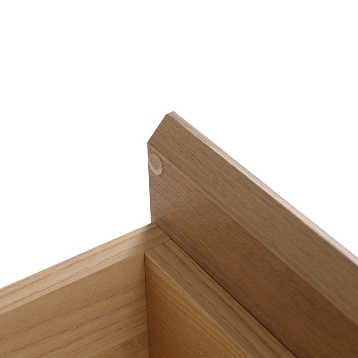 Contemporary Wall-Mounted Bathroom Vanity with Resin Sink and Two Side Cabinet, Imitative Oak, Plywood, 30 Inch Default -DTYStore