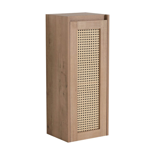 Contemporary Wall-Mounted Bathroom Vanity with Resin Sink and Two Side Cabinet, Imitative Oak, Plywood, 30 Inch Default -DTYStore