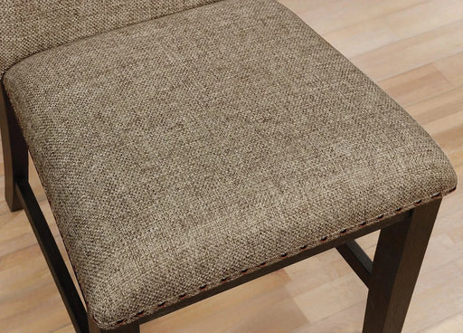 Contemporary Warm Gray Espresso 6pc Set Solidwood Dining Room Furniture Table w Leaf 4x Side Chairs Bench Default -DTYStore