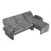 Convertible Futon Sofa Bed with Adjustable Backrest, Reversible Chaise Lounge, and Removable Armrest Pillows, Gray Chenille, 94.1' Default -DTYStore