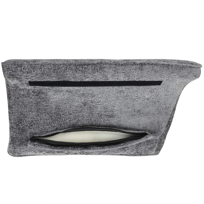 Convertible Futon Sofa Bed with Adjustable Backrest, Reversible Chaise Lounge, and Removable Armrest Pillows, Gray Chenille, 94.1' Default -DTYStore