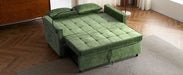 Convertible Loveseat Sofa Bed with Adjustable Backrest, USB Ports, Phone Holder, Side Pockets, Green Chenille, 56.9' Default -DTYStore