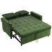 Convertible Loveseat Sofa Bed with Adjustable Backrest, USB Ports, Phone Holder, Side Pockets, Green Chenille, 56.9' Default -DTYStore