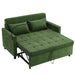 Convertible Loveseat Sofa Bed with Adjustable Backrest, USB Ports, Phone Holder, Side Pockets, Green Chenille, 56.9' Default -DTYStore