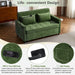Convertible Loveseat Sofa Bed with Adjustable Backrest, USB Ports, Phone Holder, Side Pockets, Green Chenille, 56.9' Default -DTYStore