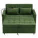 Convertible Loveseat Sofa Bed with Adjustable Backrest, USB Ports, Phone Holder, Side Pockets, Green Chenille, 56.9' Default -DTYStore