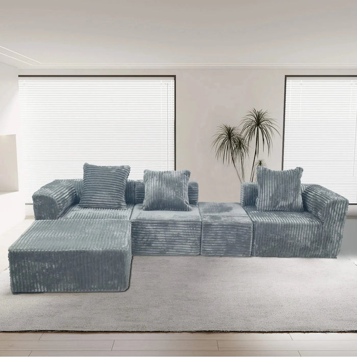 Convertible Modular Sectional Sofa Set Compression Sofa Default -DTYStore