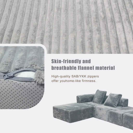 Convertible Modular Sectional Sofa Set Compression Sofa Default -DTYStore