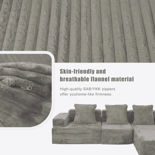 Convertible Modular Sectional Sofa Set Popular Compression Sofa Default -DTYStore