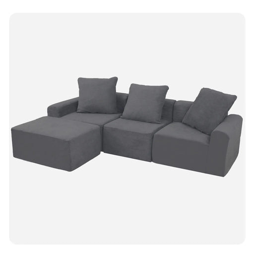 Convertible Modular Sectional Sofa Set Popular Microfiber Fabric Compression Sofa Default -DTYStore