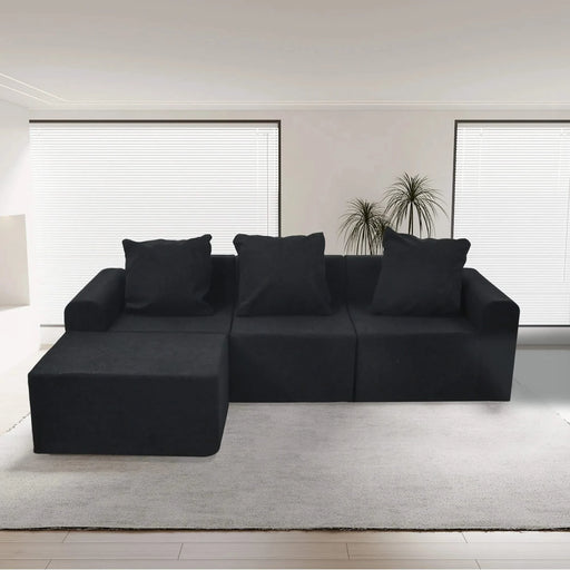 Convertible Modular Sectional Sofa Set Popular Microfiber Fabric Compression Sofa Default -DTYStore