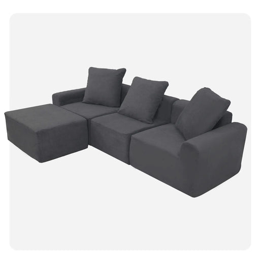 Convertible Modular Sectional Sofa Set Popular Microfiber Fabric Compression Sofa Default -DTYStore
