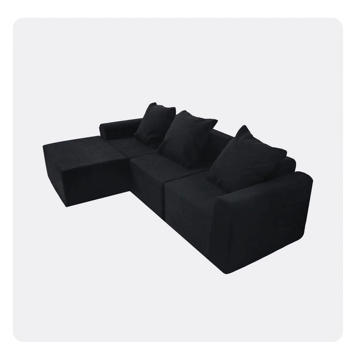Convertible Modular Sectional Sofa Set Popular Microfiber Fabric Compression Sofa Default -DTYStore