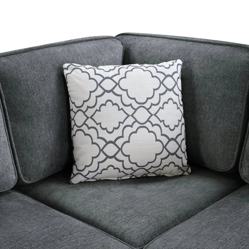 Convertible Sectional Sofa Bed 83.9' L-Shaped Sofa with Dual Pull-Out Sleepers, Flip-Top Table, USB Ports, Cup Holder & Storage, Dark Gray Chenille Default -DTYStore