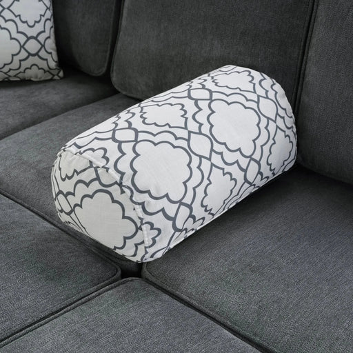 Convertible Sectional Sofa Bed 83.9' L-Shaped Sofa with Dual Pull-Out Sleepers, Flip-Top Table, USB Ports, Cup Holder & Storage, Dark Gray Chenille Default -DTYStore