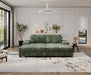 Convertible combination sofa, corduroy fabric, fluffy modern sleeper sofa chair, oversized combination living room double lounge chair, Green Default -DTYStore