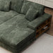 Convertible combination sofa, corduroy fabric, fluffy modern sleeper sofa chair, oversized combination living room double lounge chair, Green Default -DTYStore