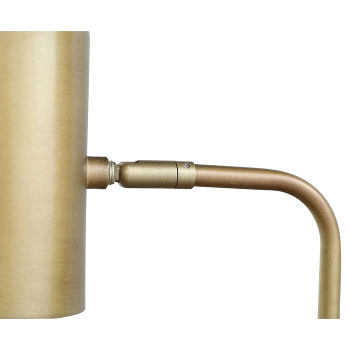 Corletta Antique Brass and Grey Floor Lamp with Round Tray Default -DTYStore