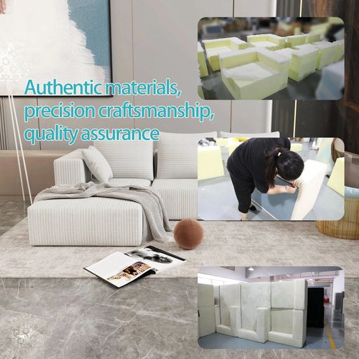 Corner combination sofa, sectional sofa ,couch sofa,sofa bed, made of high-density sponge and soft plush fabric, with multiple combinations available(beige) Default -DTYStore