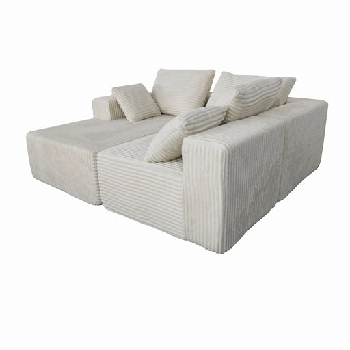 Corner combination sofa, sectional sofa ,couch sofa,sofa bed, made of high-density sponge and soft plush fabric, with multiple combinations available(beige) Default -DTYStore