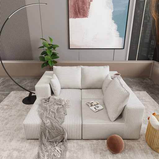 Corner combination sofa, sectional sofa ,couch sofa,sofa bed, made of high-density sponge and soft plush fabric, with multiple combinations available(beige) Default -DTYStore