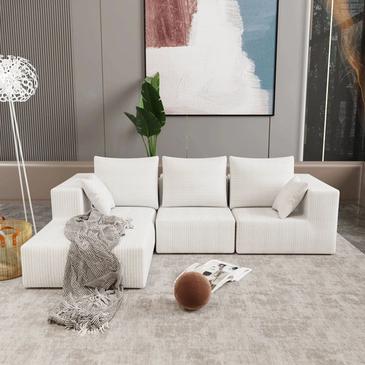 Corner combination sofa, sectional sofa ,couch sofa,sofa bed, made of high-density sponge and soft plush fabric, with multiple combinations available(beige) Default -DTYStore