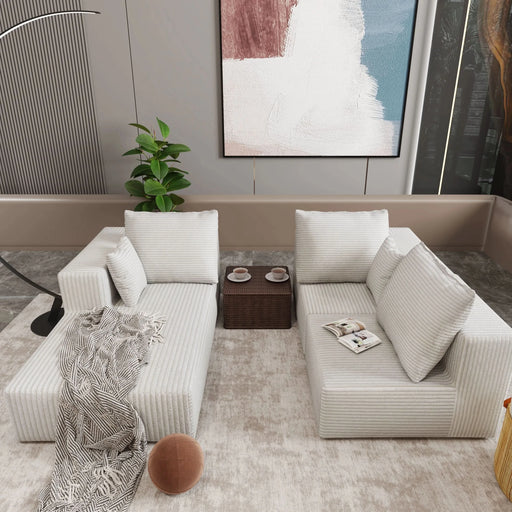 Corner combination sofa, sectional sofa ,couch sofa,sofa bed, made of high-density sponge and soft plush fabric, with multiple combinations available(beige) Default -DTYStore