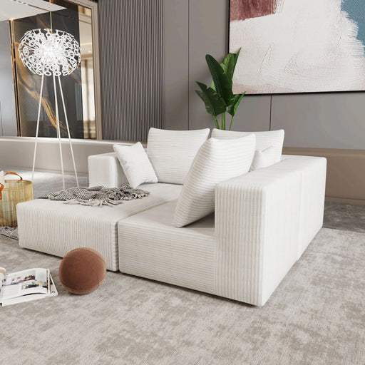 Corner combination sofa, sectional sofa ,couch sofa,sofa bed, made of high-density sponge and soft plush fabric, with multiple combinations available(beige) Default -DTYStore