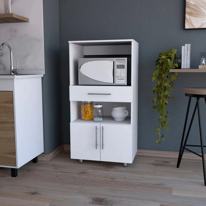 Corsica Pantry Cabinet Microwave Stand, Multi-Function with Drawer Default -DTYStore