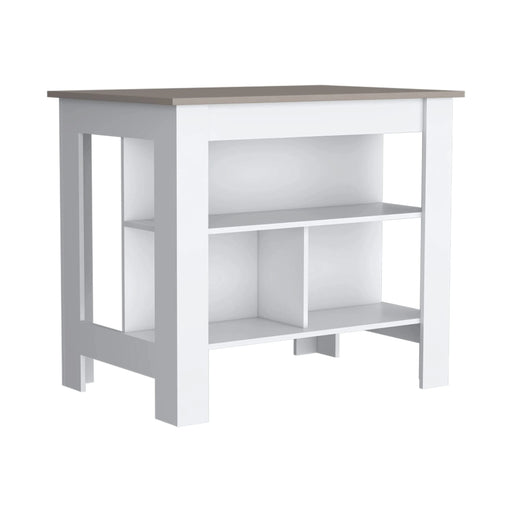 Cortes Kitchen Island 2-Tier Shelf 40' Width and large Work Top Default -DTYStore