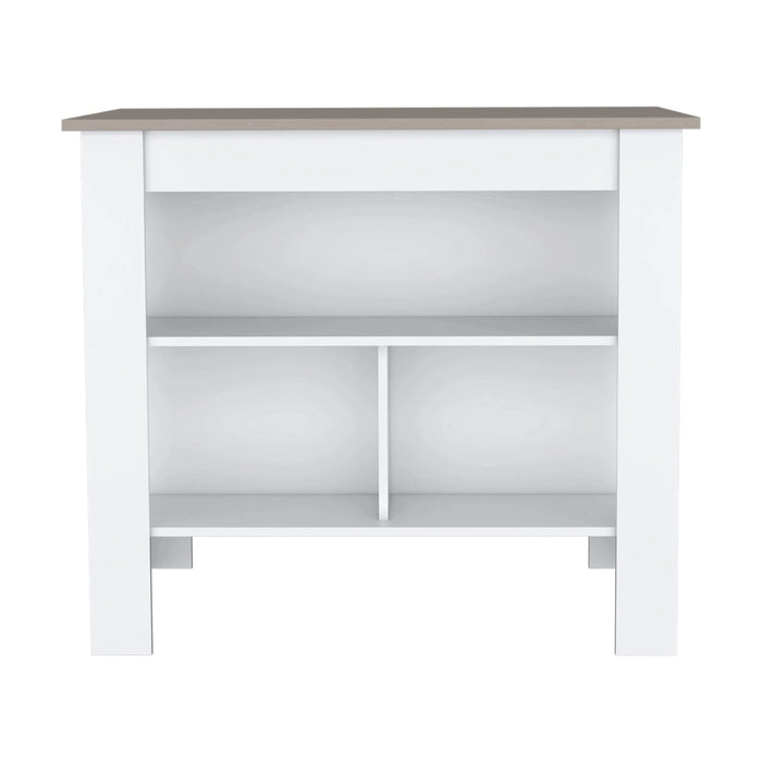 Cortes Kitchen Island 2-Tier Shelf 40' Width and large Work Top Default -DTYStore