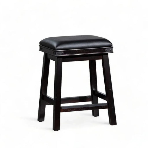 Cortez Bonded Leather Stool, 24" Counter Height or 30" Bar Height 24" Counter Height Light Espresso Black Leather -DTYStore