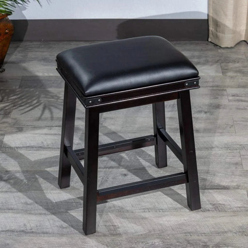 Cortez Bonded Leather Stool, 24" Counter Height or 30" Bar Height 24" Counter Height Light Espresso Black Leather -DTYStore