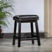 Cortez Bonded Leather Stool, 24" Counter Height or 30" Bar Height 24" Counter Height Light Espresso Black Leather -DTYStore