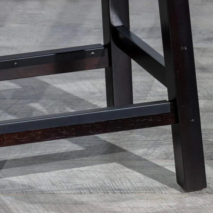 Cortez Bonded Leather Stool, 24" Counter Height or 30" Bar Height 24" Counter Height Light Espresso Black Leather -DTYStore