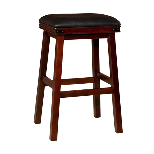 Cortez Bonded Leather Stool, 24" Counter Height or 30" Bar Height 30" Bar Height Light Espresso Black Leather -DTYStore