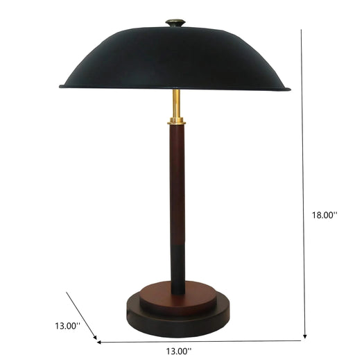 Cosmiclume Black Umbrella Shaped Table Lamp - Walnut Finish - Bronze - 110V Default -DTYStore