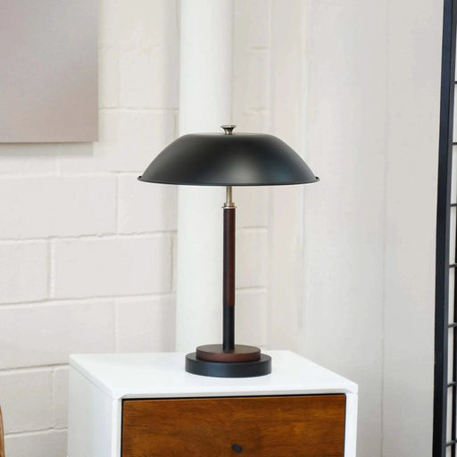 Cosmiclume Black Umbrella Shaped Table Lamp - Walnut Finish - Bronze - 110V Default -DTYStore