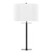 Cosmo 28' Contemporary Metal Table Lamp in Black Metal and White Linen by LumiSource Default -DTYStore